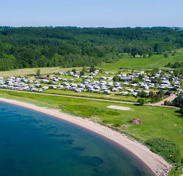 Rosenvold Strand Camping set fra luften